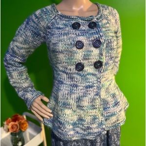 Sleeping on Snow | Anthropologie | Cardigan | Loose Knit | Gradient | Peplum